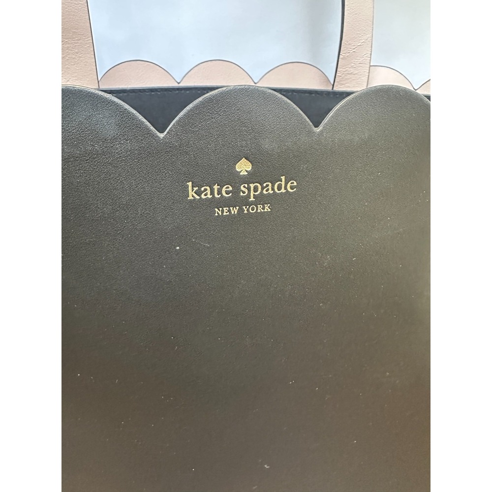 Kate Spade New York Mina Magnolia Street Scalloped Tote Bag Black Pink Purse - Picture 16 of 16